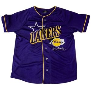Youth or Ladies LA Lakers Button Down Purple Basketball Kids Lakers Purple Shirt